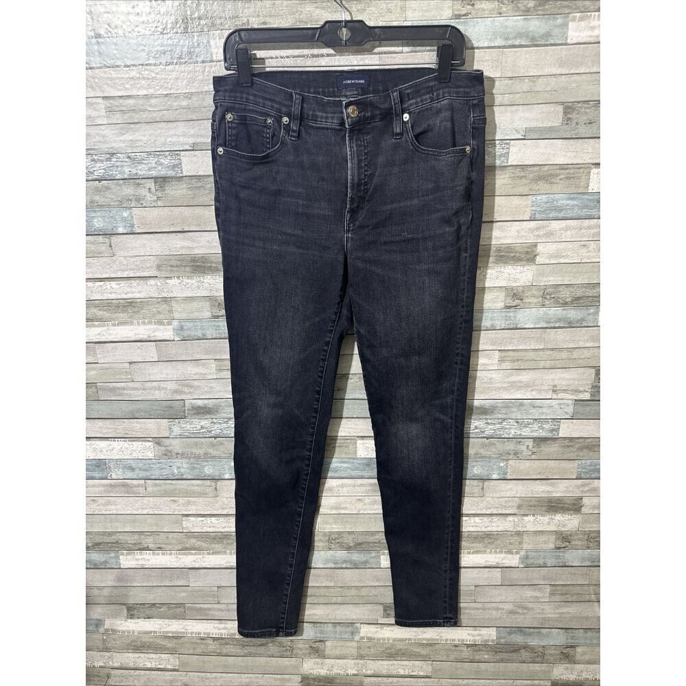 Women’s J.crew Denim Jeans Black Skinny Leg Size 30 Tall